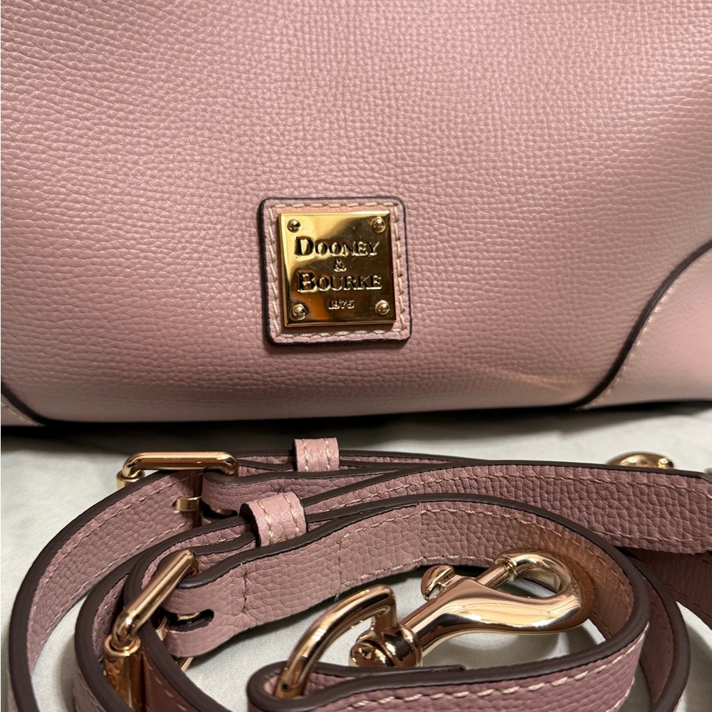 Dooney & Bourke Sorrento Barlow Pebbled Leather Satchel Mushroom - Picture 2 of 10